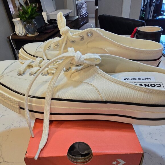 Converse Chuck 70 Mule Beige White Mens Slip On Casual Shoes 172592C SIZE 9.5 - Picture 4 of 12